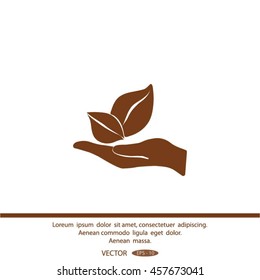sprout in a hand of environmental protection