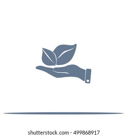 sprout in a hand of environmental protection