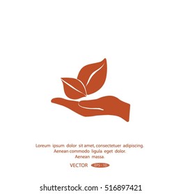 sprout in a hand of environmental protection