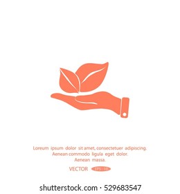 sprout in a hand of environmental protection