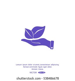 sprout in a hand of environmental protection