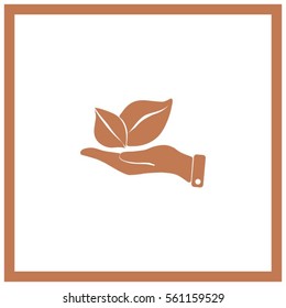 sprout in a hand of environmental protection