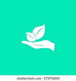 sprout in a hand of environmental protection
