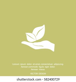 sprout in a hand of environmental protection
