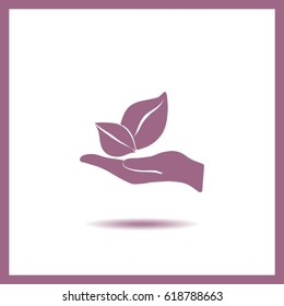sprout in a hand of environmental protection