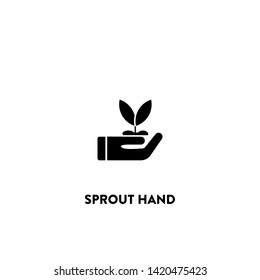sprout hand icon vector. sprout hand sign on white background. sprout hand icon for web and app