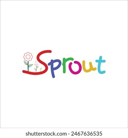 sprout handwriting doodle style. Vector illustration design. Vector Illustration design.Suitable fot sticker, greating, postcard, mug, t-shirt, etc. Eps 10
