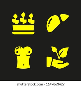 sprout icon. 4 sprout set with plant, biology and plants vector icons for web and mobile app