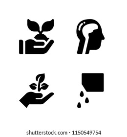 sprout icon. 4 sprout set with seeding, seeds, biology and growth vector icons for web and mobile app