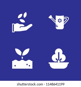 sprout icon. 4 sprout vectors with watering can, seeds, sprout and plant icons for web and mobile app