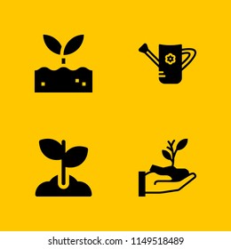sprout icon. 4 sprout vectors with watering can and sprout icons for web and mobile app