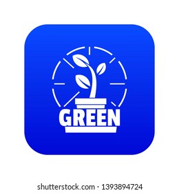 Sprout icon blue vector isolated on white background