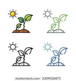 Sprout icon design in four variation color