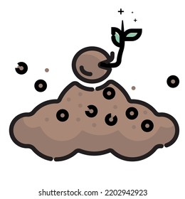 Icono Sprout plantilla de diseño ilustración vectorial Símbolo aislado