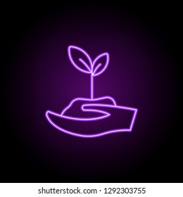sprout icon. Elements of Eco in neon style icons. Simple icon for websites, web design, mobile app, info graphics