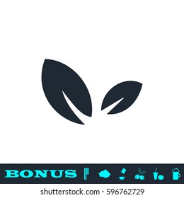 Sprout icon flat. Black pictogram on white background. Vector illustration symbol and bonus button