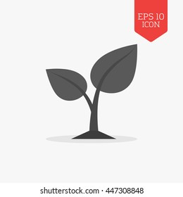 Sprout icon. Flat design gray color symbol. Modern UI web navigation, sign. Illustration element