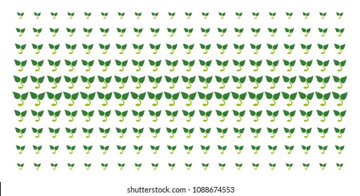 Sprout icon halftone pattern, constructed for backgrounds, covers, templates and abstract effects. Vector sprout pictograms organized into halftone matrix.