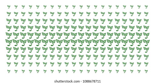 Sprout icon halftone pattern, designed for backgrounds, covers, templates and abstract compositions. Vector sprout items organized into halftone matrix.