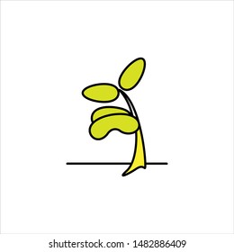 sprout icon, illustration filled template