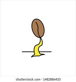 sprout icon, illustration filled template