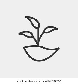 Sprout  icon illustration isolated vector sign symbol