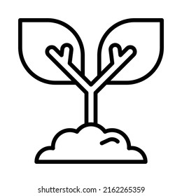 Sprout Icon. Line Art Style Design Isolated On White Background