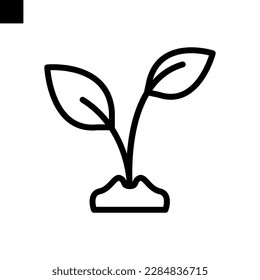 vector de estilo de línea de icono de brote