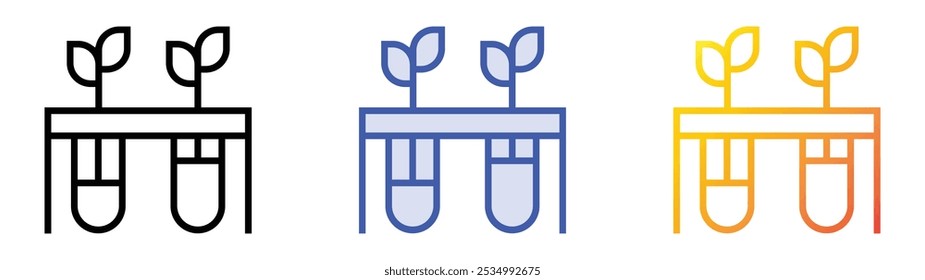 sprout icon. Linear, Blue Fill and Gradient Style Design Isolated On White Background