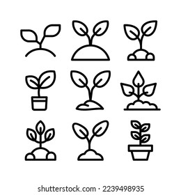 sprout icon or logo isolated sign symbol vector illustration - Collection of high quality black style vector icons
