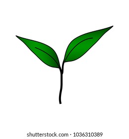 Sprout icon on white background. Vector illustration.