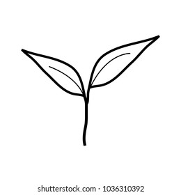 Sprout icon on white background. Vector illustration.