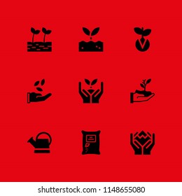 sprout icon set. germination, sprout and environment vector icon for graphic design and web