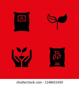 sprout icon set. seeds and sprout vector icon for graphic design and web