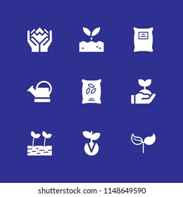 sprout icon set. seeds, watering can and environment vector icon for graphic design and web