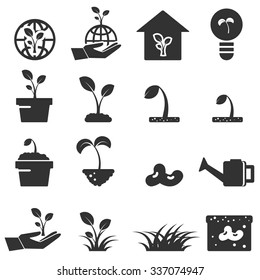 sprout icon set  symbols vector 