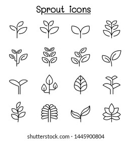Sprout icon set in thin line style - Shutterstock ID 1445900804
