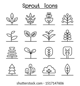 Sprout icon set in thin line style - Shutterstock ID 1517147606