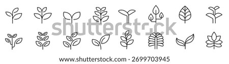 Sprout icon set in thin line style