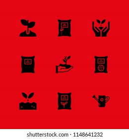 sprout icon set. sprout, watering can and seeds vector icon for graphic design and web