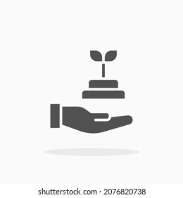 Icono de brote. Estilo sólido o glifo. Ilustración vectorial. Disfruta de este icono para tu proyecto.