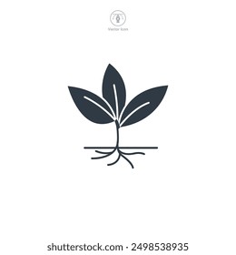 Ilustración vectorial del símbolo del icono del brote aislada en el fondo blanco