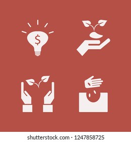 sprout icon. sprout vector icons set money ideas, hand seeds, hand sprout and hands sprout
