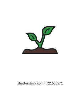 Sprout Icon Vector Isolated