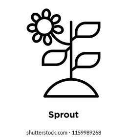 Sprout icon vector isolated on white background, Sprout transparent sign , line or linear sign, element design in outline style