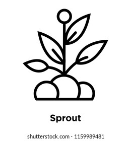 Sprout icon vector isolated on white background, Sprout transparent sign , line or linear sign, element design in outline style