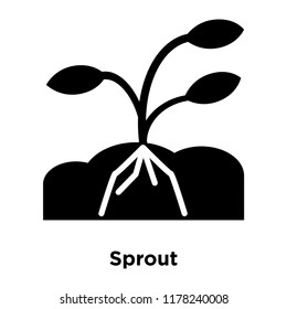 Sprout icon vector isolated on white background, logo concept of Sprout sign on transparent background, filled black symbol
