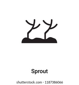 Sprout icon vector isolated on white background, logo concept of Sprout sign on transparent background, filled black symbol