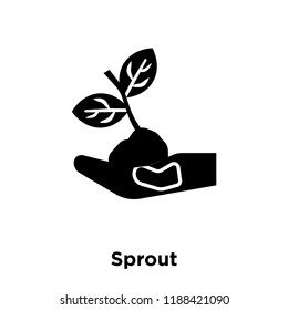 Sprout icon vector isolated on white background, logo concept of Sprout sign on transparent background, filled black symbol