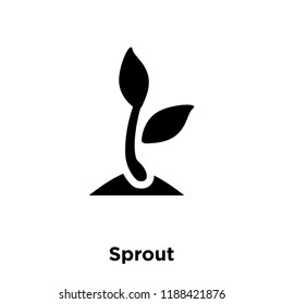 Sprout icon vector isolated on white background, logo concept of Sprout sign on transparent background, filled black symbol